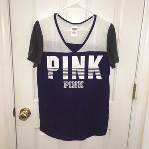 VS PINK Short Sleeve V-neck Tee